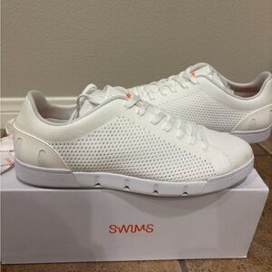 Swims White Mesh Sneakers with Orange Detail
Brand new never worn!
